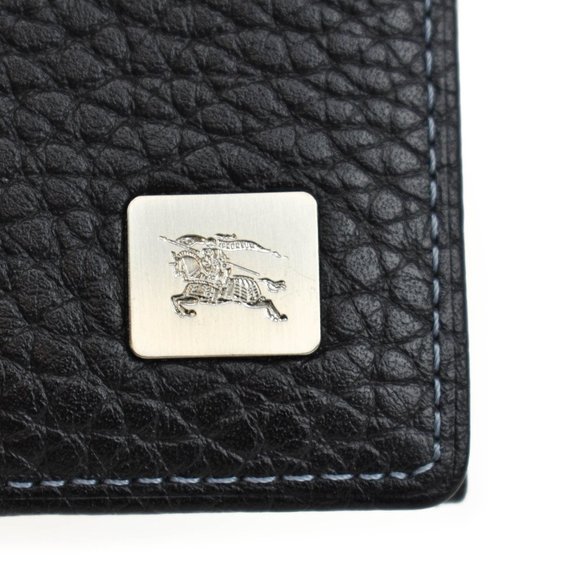 Burberry Black, Leather & "Prorsum Knight" Logo Folding Wallet (VG) - Picture 2 of 8